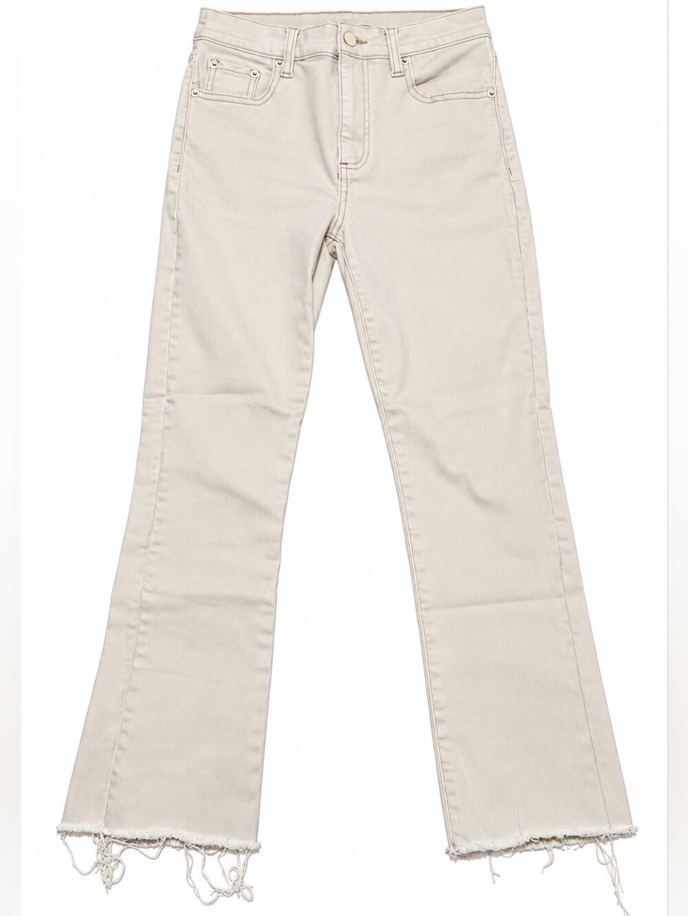 Pistola Cream Frayed-Hem Jeans - Size 24